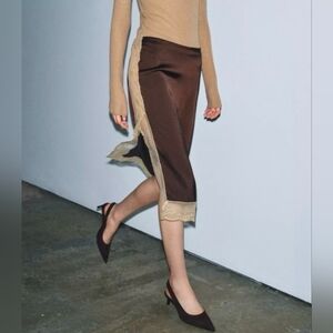 Sz S, M NWT ZARA LACE MIDI SKIRT ZW COLLECTION